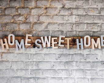 Home Sweet Home, handmade wooden sign. Panneau bois massif fait main, décoration murale Home sweet home, from France