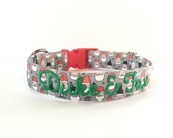 Dog Collar, Embroidered Dog Collar, Personalized Dog Collar, Christmas Collar, Santa collar, Christmas Dog Collar, Collar