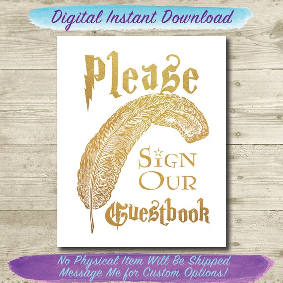 Harry Potter Wedding Guestbook Sign // Harry Potter Guest Book