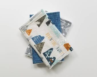 Adventure Awaits Burp Cloth Set, Baby Boy Burp Cloths, Burp Cloth Set, Adventure Burp Cloths, Baby Boy Gift
