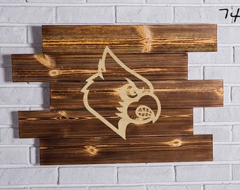 Louisville Cardinals Wood Sign Louisville Cardinals Wall art Louisville Cardinals Gift Louisville Cardinals Birthday Louisville Cardinals