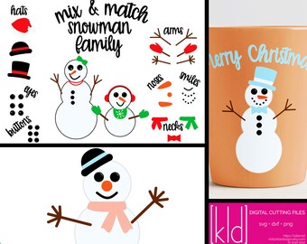 Snowman Family svg - Snowmen Family - Snowman svg - Snowman Face svg - Snowmen svg - SVG Files