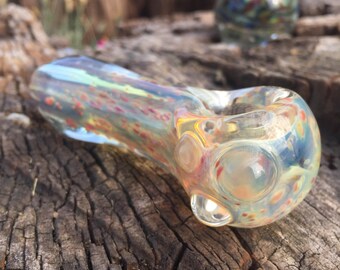 Amazon Bronze Glass Pipe ~ Tobbaco Pipe ~ Heady ~ Handmade by Linny Lou Lampworks