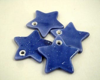 Star in ceramic make-hand 79: blue cobalt