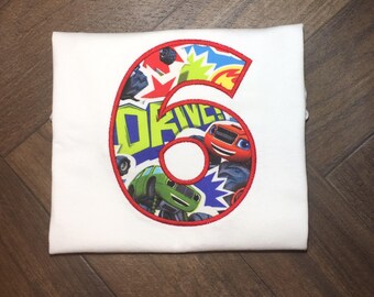 Blaze Birthday Shirt, Blaze Birthday Party, 6th Birthday Shirt For boys, 6th Birthday Party, Shirt for Boys, Monster Truck Birthday Shirt