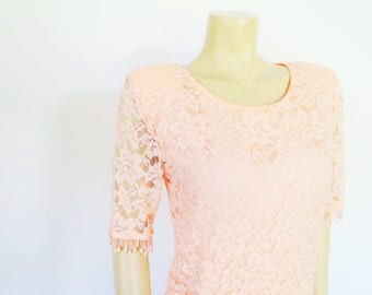 Vintage Dress, UK10, Evening Wear, Dresses, Peach Dress, Formal Dress, Mother Of The Bride, Wedding Outfit, Prom Dress, Ladies Clothing