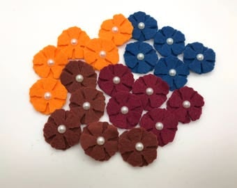 20 pcs Felt Flowers, Wool Felt Flowers, Mini Felt Flower Set.