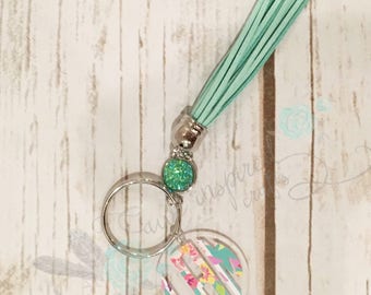 Druzy monogram keychain, patterned monogram, druzy keychain, glimmer keychain, bling keychain, custom keychain, monogram keychain