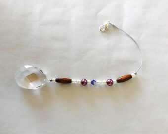 FREE SHIPPING / Swarovski Crystal Suncatcher / Swarovski / Window Hanger / Boho Decor / Prism / Unique Gift Ideas / Christmas Gift Ideas