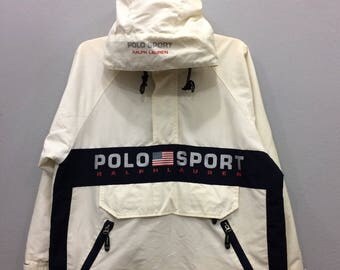 Vintage Rare Polo Sport By Ralph Lauren Jacket Hooded Long Sleeve Big Logo Spell Out Unisex Adult