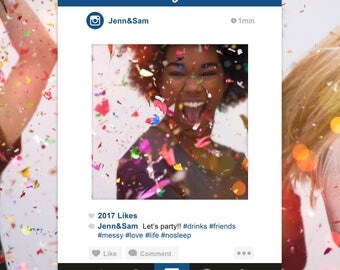 Printed Instagram Frame - Wedding Booth - Birthday - Christmas Photobooth Prop