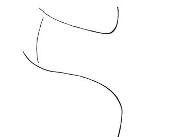 Shoulder View | Simple Minimal Black and White Nude Feminine Fashion Art Sketch Drawing, Fine Art, Wall Art, Home Decor, Print