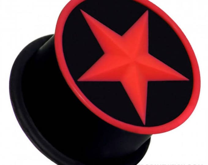 Star Embossed Ultra Flexible Silicone Double Flare Plug