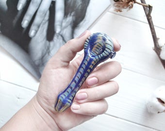 Handblown Glass Pipe Handmade Glass Pipe borosilicate pipe Smoking pipe Glass Pocket Pipe glass space pipe hand made glass gold pipe gifts