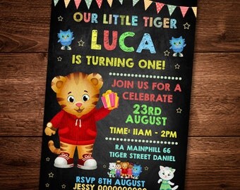 Daniel Tiger, Invitation Card, For Kids, Daniel Tiger Party Card, Editable Card