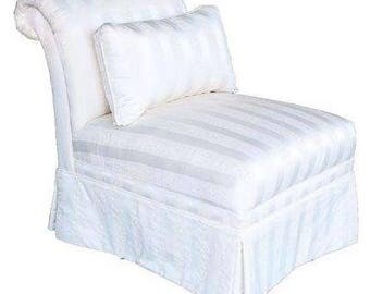 Vintage Drexel Ivory Striped Slipper Accent Chair, Ivory Side Chair, Drexel Furniture, Vintage Accent Chairs, Fast Shipping!