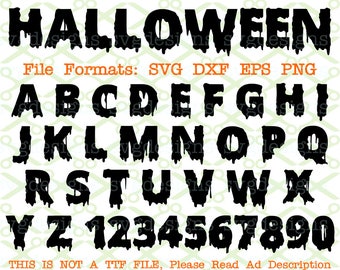 HALLOWEEN Monogram Svg Letters & Numbers, Svg Dxf Eps, Png. Spooky Gothic Capital Letters, Monogram Letters Cricut Silhouette;Svg Cut Files