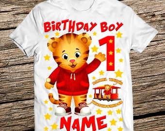 Daniel Tiger birthday shirt, Daniel The Tiger birthday shirts, Daniel The Tiger birthday shirt boy, Personalized Birthday Boy shirt