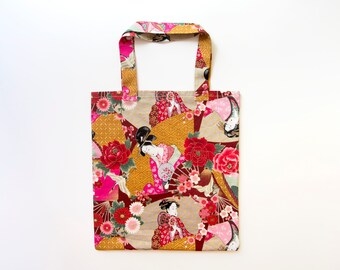 Japanese tote bag, Japanese shopping bag, Japanese shoulder bag, cabas, Japanese handbag, Japanese bag, geisha bag, geisha tote bag, tot bag