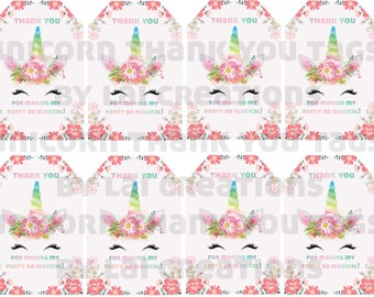 unicorn favor tag unicorn birthday favor tag unicorn party