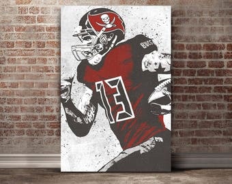 Tampa Bay Buccaneers Canvas - Mike Evans - Buccaneers Art - Tampa Bay Buccaneers Man Cave - Buccaneers Print - Digital Illustration