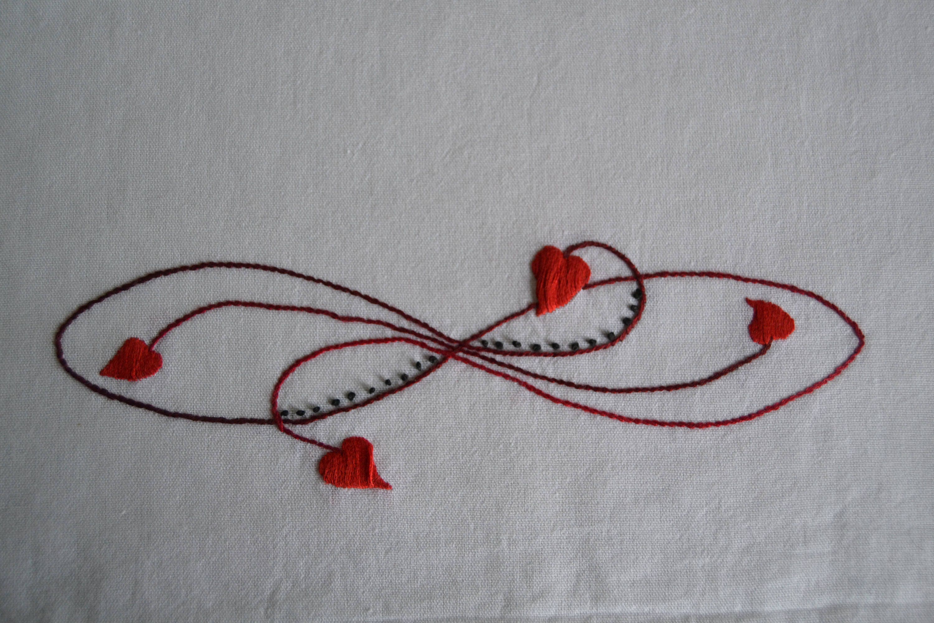 Dangling hearts embroidery pattern handembroidery heart Dangling hearts embroidery pattern handembroidery heart