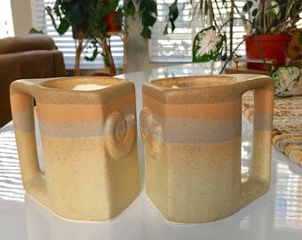 Padilla mugs / Seashell mugs / Seashell pottery mugs /Stoneware mugs