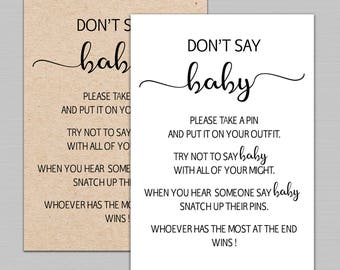 Don't say baby | Etsy