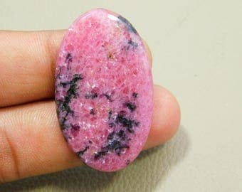 40%OFF Natural Rhodonite Cabochon Loose Gemstone 25x41 MM Approx Oval Shape 55.00 Cts For Making Jewelry