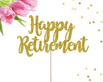 Happy Retirement Cake Topper, Bon Voyage Cake Topper, Retirement Cake Topper, Farewell Cake Topper, Leaving Cake Topper, Retirement Party