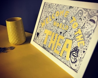 Welcome to the world original baby gift drawing
