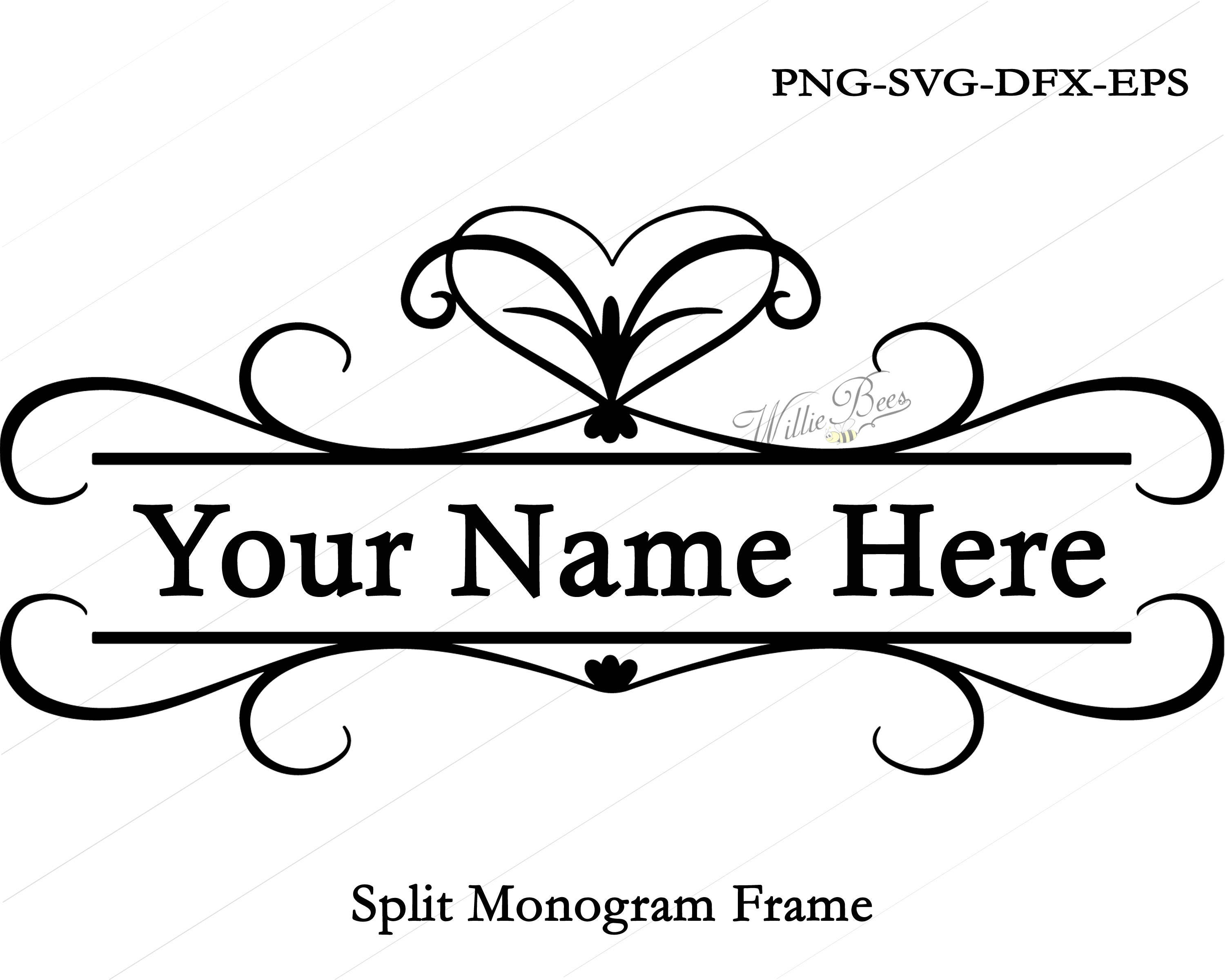Download Split Flourish Monogram, Curly, Split Monogram Frame Svg ...