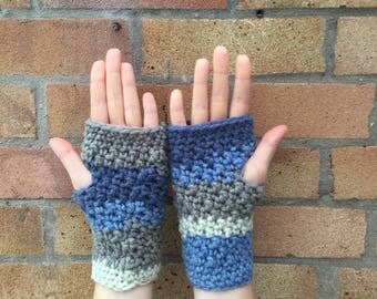 Handmade crocheted fingerless gloves / arm warmers
