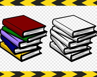 Book clipart Commercial use Pile of Books SVG Cut files for Cricut Silhouette DXF Pdf Png