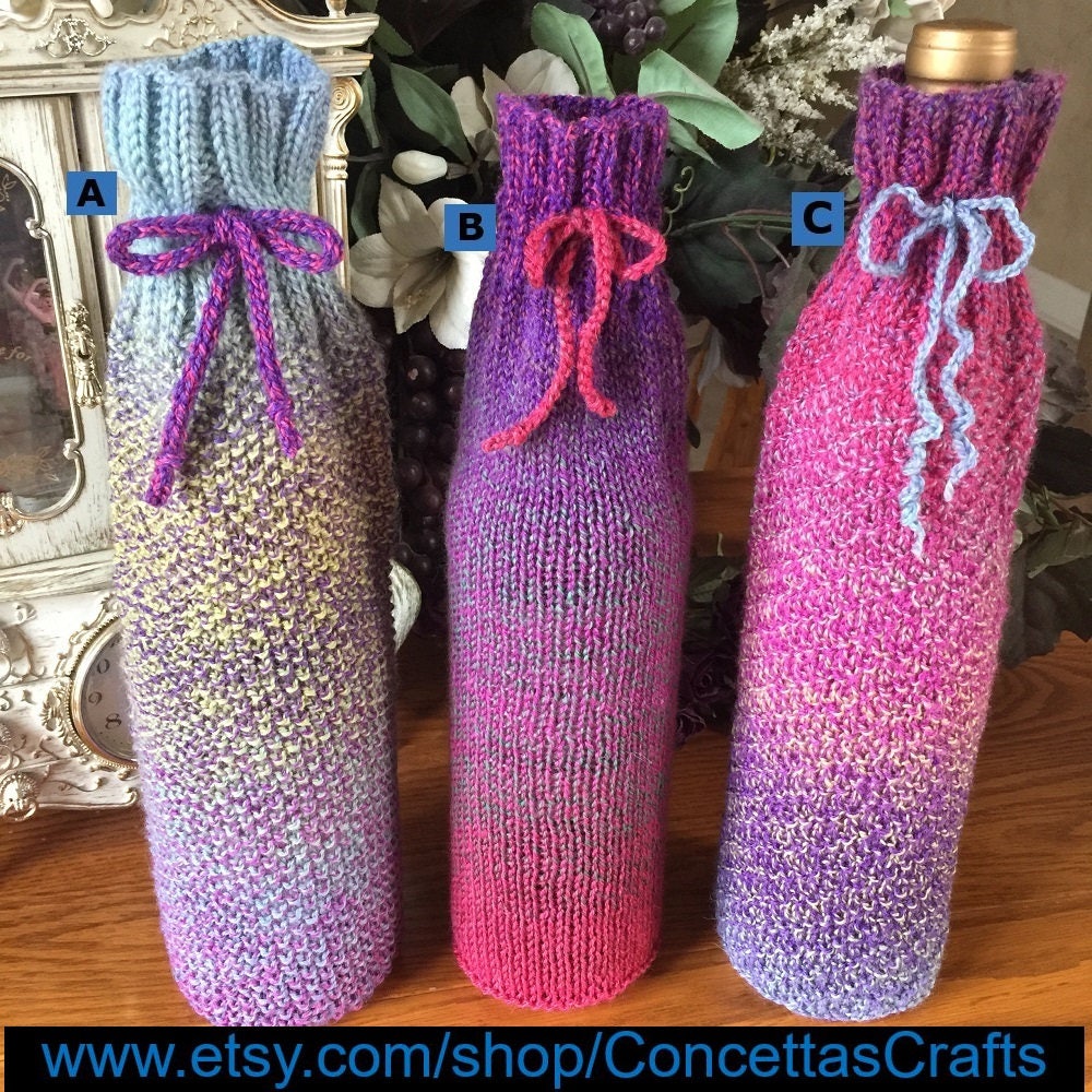 Knitted wine cozy bottle cover gift bag wine bag wine