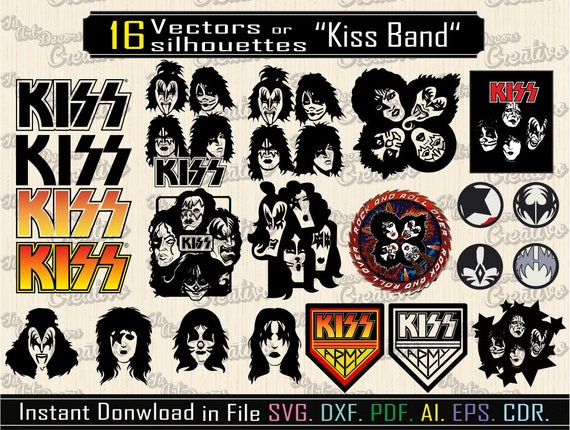 Kiss Rock Band Svg