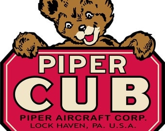 Vintage Piper Cub Banner FREE SHIPPING