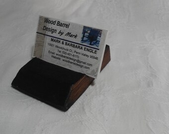 Wine Barrel Stave Business Card Holder