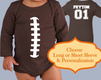 Personalized Football Onesie, Custom Football Onesie, Football Bodysuite, Football Creeper, Baby Onesie