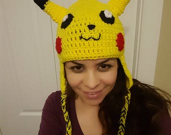 pikachu hat, crochet hat, podemos hat