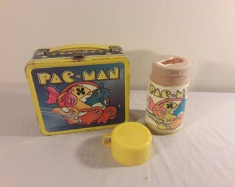 Vintage Pac Man Lunchbox With Thermos