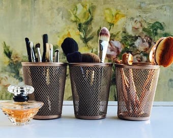 Rose Gold Makeup Brush Holder,Makeup Brush Storage, Makeup Brush Cup, Makeup Storage, Beauty, Makeup Vanity, Gift for Her, Makeup,