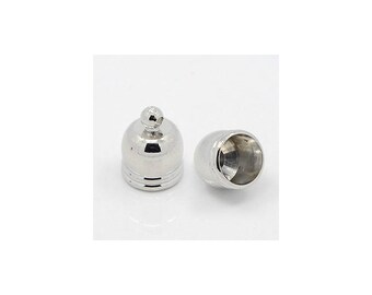 Cabochon / cord 7 x 10 mm - set of 50 - Platinum tip