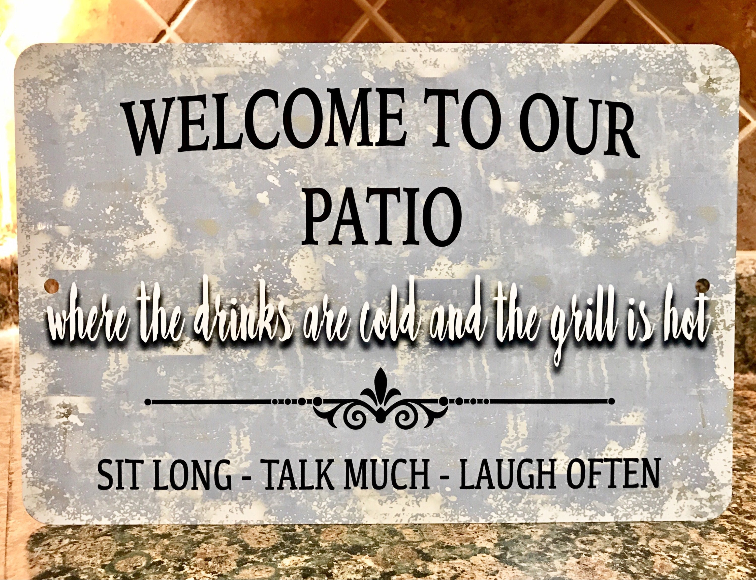 Welcome To Our Patio Metal Sign Outdoor decor Home Decor