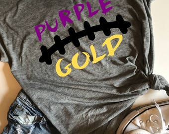 Purple and Gold football SVG, PDF, PNG, dxf Design