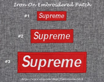 Supreme Iron On Patch Supr Patch Badge Supreme Patch Red Patch Top-quality Embroidered Patch Hip Hop Street Art Patch Bag/Clothing/Hat #A6