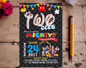 Mickey Mouse Invitation, Mickey Mouse Clubhouse Invitation, Mickey Mouse Invitation, Mickey Invitation, Mickey Mouse Party, Birthday invite