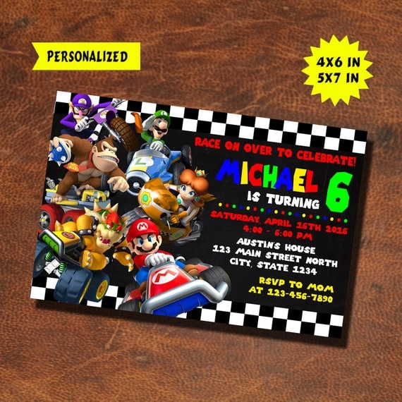 Super Mario Kart Invitations 3