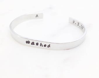 Baptism cuff, washed baptism cuff, baptism bracelets, left it in the water, religious bracelets, teen baptism bracelets, teen baptism gifts