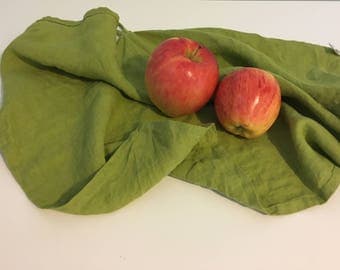 Linen Kitchen Towel - set of 2. Linen dish towel. Linen tea towel. Linen hand towel - Avocado green